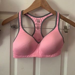 Pink yoga push up bra